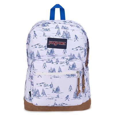 JanSport Right Pack School Backpacks White / Blue | Ireland_JS055