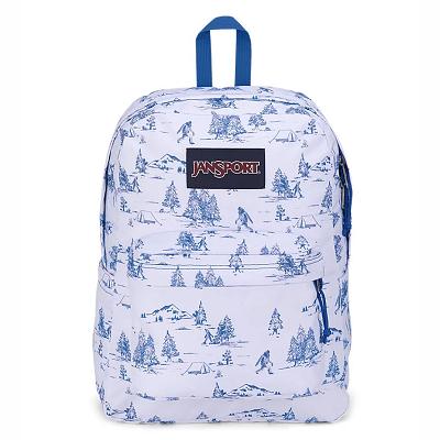 JanSport SuperBreak® Plus Laptop Backpacks White / Blue | Ireland_JS557