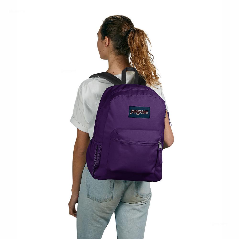 JanSport CROSS TOWN School Backpacks Purple | Ireland_JS259