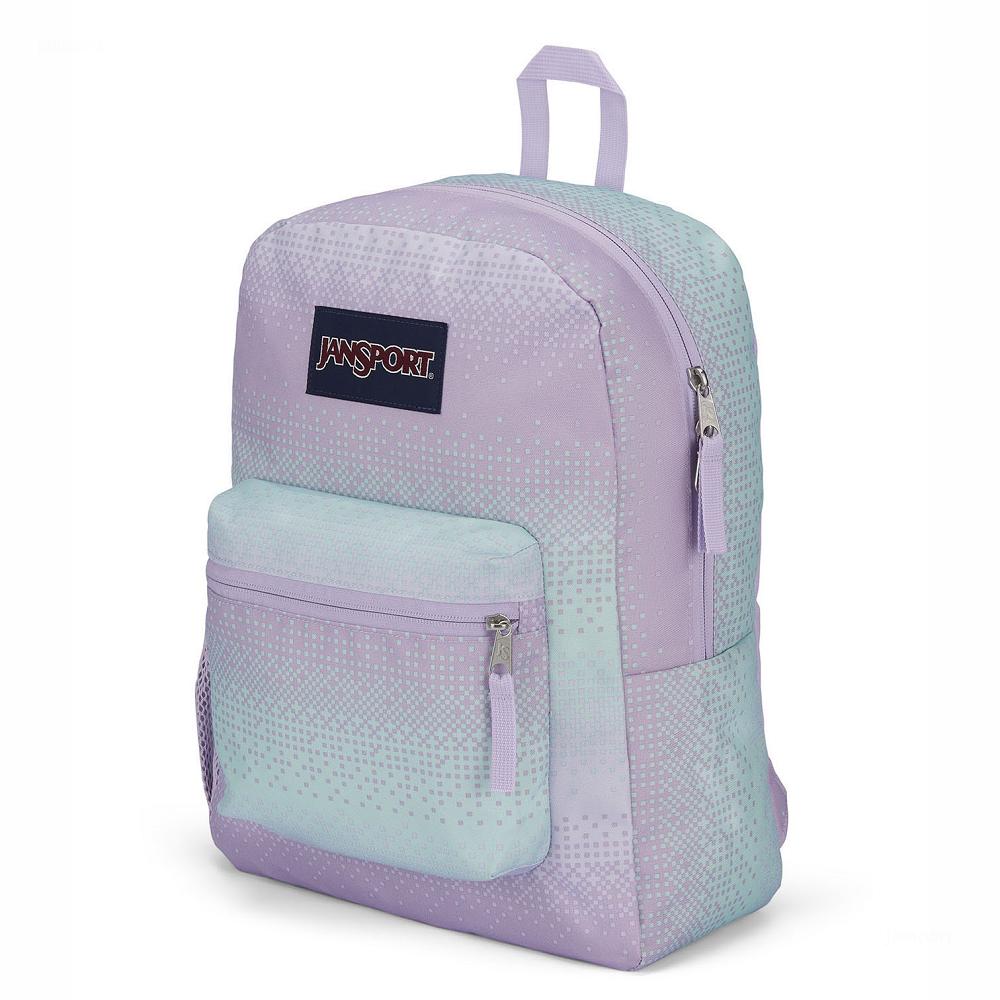 JanSport CROSS TOWN School Backpacks Purple / Green | Ireland_JS303