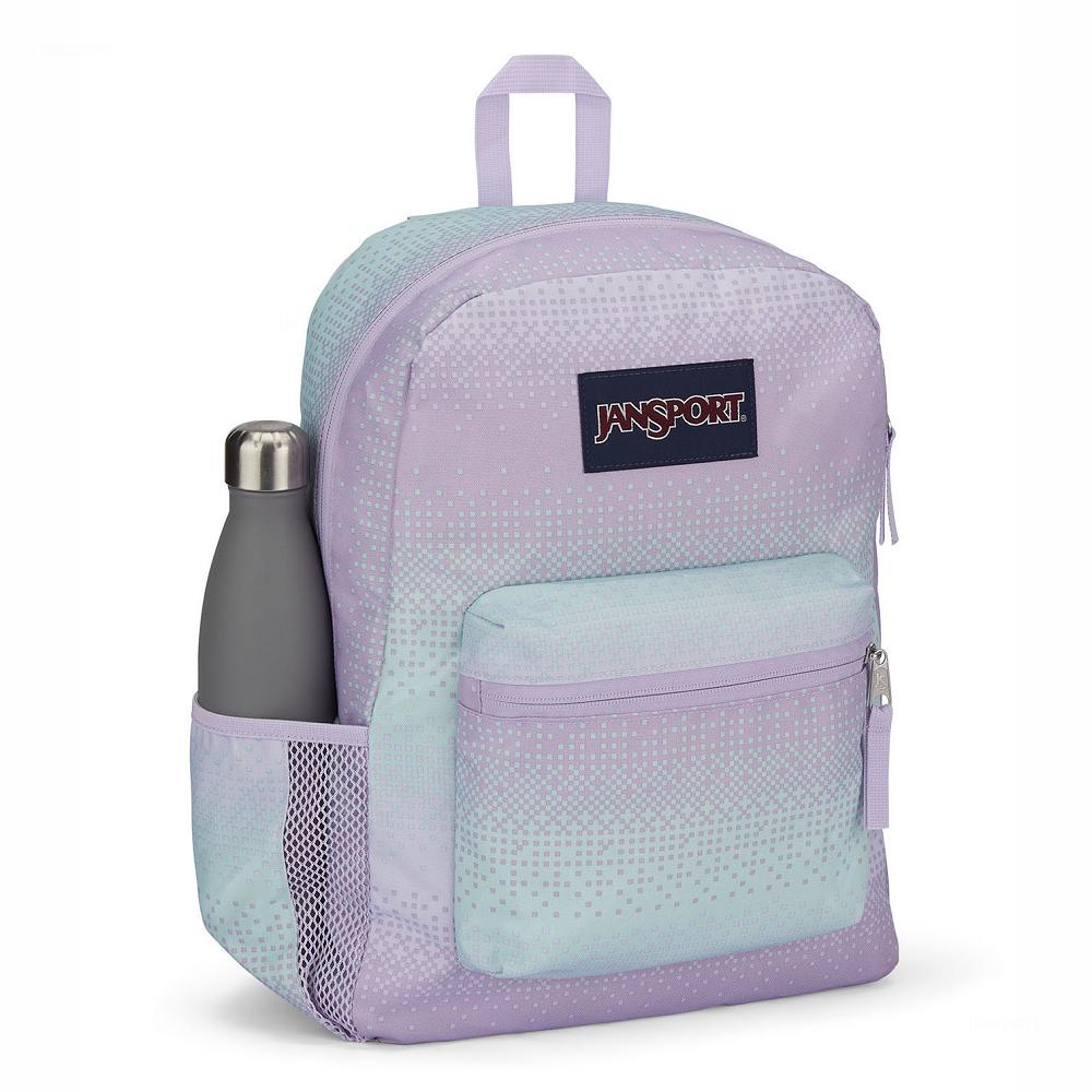 JanSport CROSS TOWN School Backpacks Purple / Green | Ireland_JS303