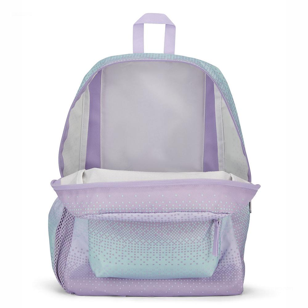 JanSport CROSS TOWN School Backpacks Purple / Green | Ireland_JS303