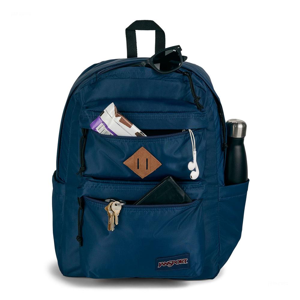 JanSport Double Break Laptop Backpacks Navy | Ireland_JS118