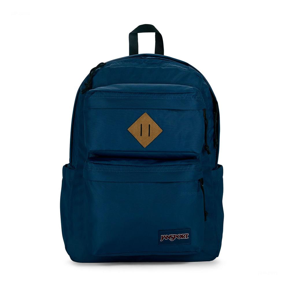 JanSport Double Break Laptop Backpacks Navy | Ireland_JS118