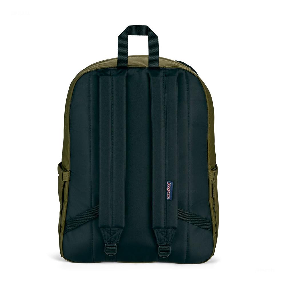 JanSport Double Break Laptop Backpacks Olive | Ireland_JS336