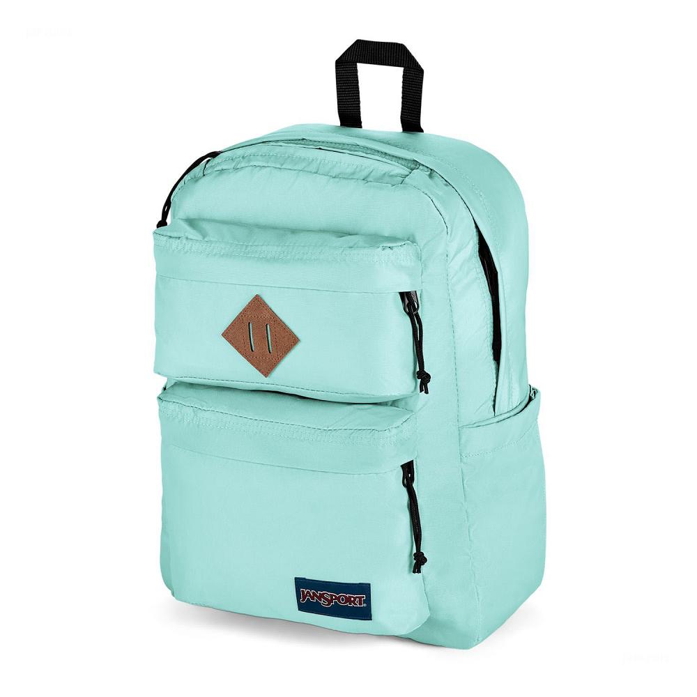 JanSport Double Break Laptop Backpacks Turquoise | Ireland_JS069