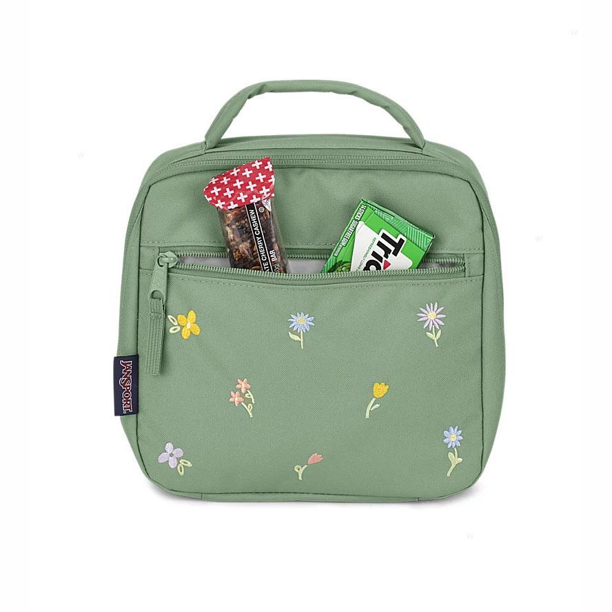 JanSport EMBROIDERED BLOSSOM BUNDLE Laptop Backpacks Green | Ireland_JS181