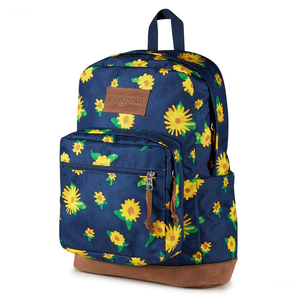 JanSport Right Pack Laptop Backpacks Navy / Yellow | Ireland_JS349