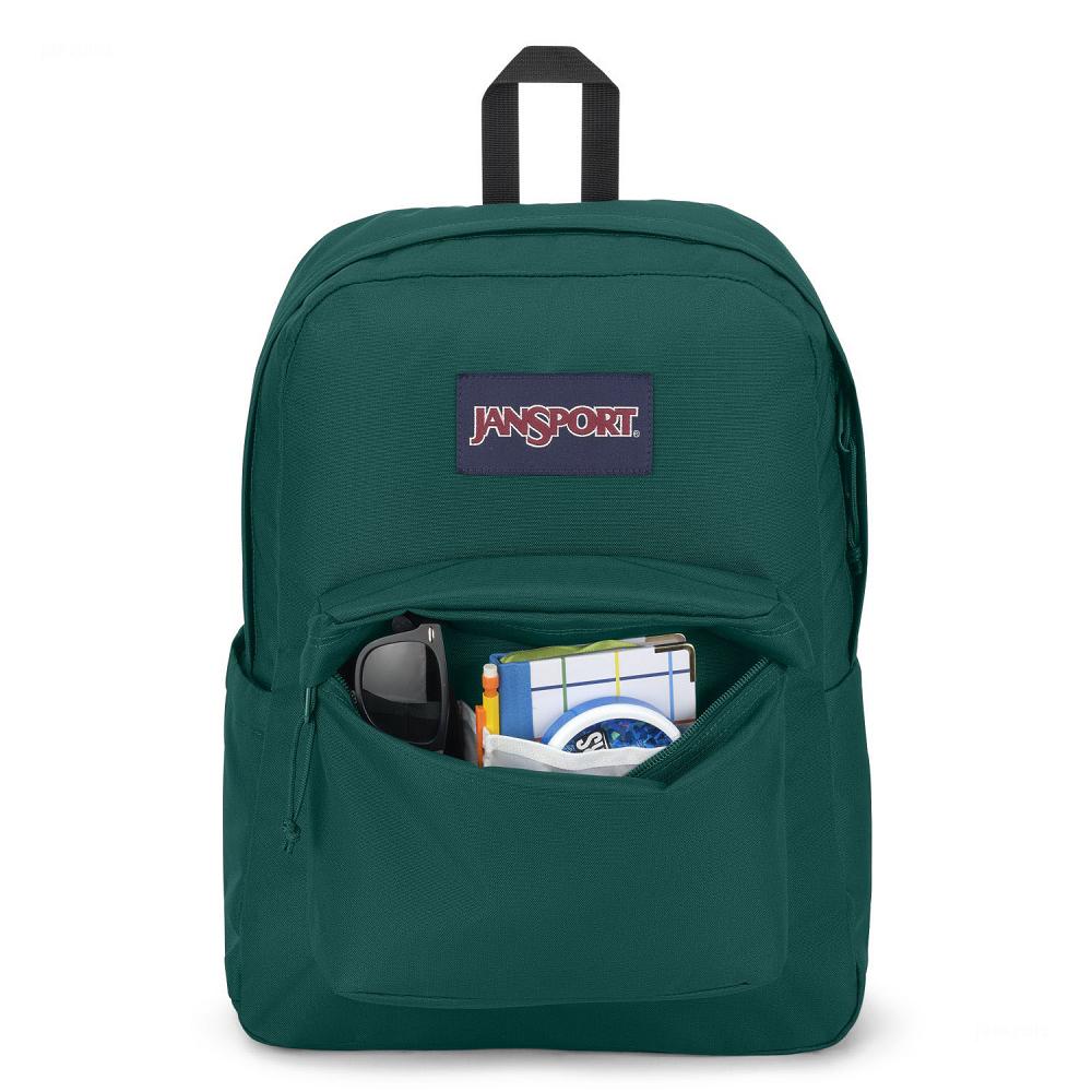 JanSport SuperBreak® Plus Laptop Backpacks Deep Green | Ireland_JS098