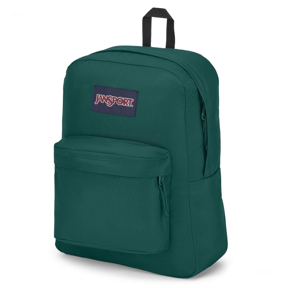 JanSport SuperBreak® Plus Laptop Backpacks Deep Green | Ireland_JS098